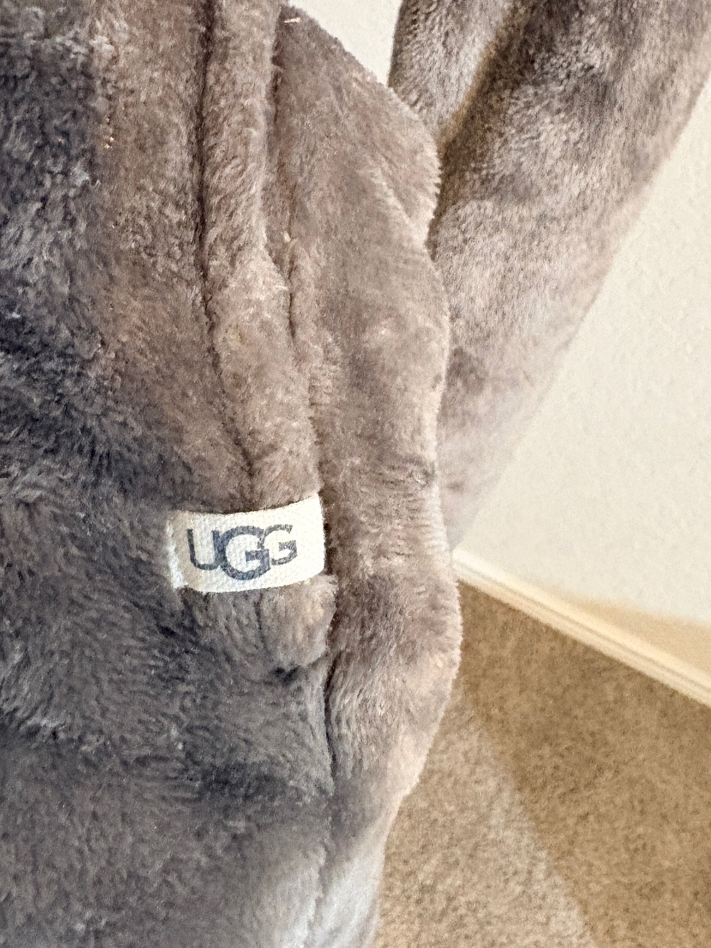 UGG Taupe Plush Robe with Belt - Picture 5 of 7